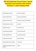 BIO 253 Epithelial Tissues Exam &vert; Atcual&NewLine;Questions and Answers with Verified&NewLine;Solutions &vert; Latest Updated 2026