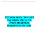 Test Bank For Nancy Caroline's Emergency Care in the Streets 8th Edition by Nancy L&period; Caroline&comma; American Academy of Orthopaedic Surgeons &lpar;AAOS&rpar; ISBN 9781284104882 Chapters &lpar;1 to 53&rpar;