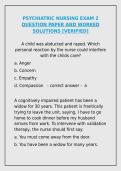 Psychiatric Nursing Exam 2 &vert; Verified Questions & Worked Solutions for NCLEX Prep