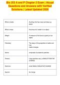 Bio 253 A and P Chapter 2 Exam &vert; Atcual&NewLine;Questions and Answers with Verified&NewLine;Solutions &vert; Latest Updated 2026&NewLine;