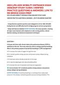 HESI LPN-ADN MOBILITY ENTRANCE EXAM 2026&sol;2027 STUDY GUIDE &vert; VERIFIED PRACTICE QUESTIONS & ANSWERS &vert; LPN TO RN BRIDGE EXAM PREP