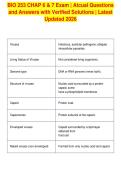 BIO 253 CHAP 6 & 7 Exam &vert; Atcual Questions&NewLine;and Answers with Verified Solutions &vert; Latest&NewLine;Updated 2026&NewLine;