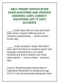 ANCC PMHNP Certification Exam &vert; 100&percnt; Verified Questions & Answers for Success