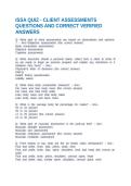 ISSA QUIZ - CLIENT ASSESSMENTS QUESTIONS AND CORRECT VERIFIED ANSWERS