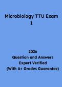 Microbiology TTU Exam 1 Questions and Answers &vert; Study Guide & Practice Test PDF 2026