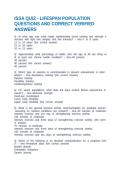 ISSA QUIZ - LIFESPAN POPULATION QUESTIONS AND CORRECT VERIFIED ANSWERS