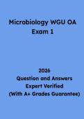 WGU Microbiology OA Exam 1 Questions and Answers &vert; Study Guide & Practice Test PDF 2026