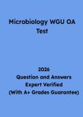WGU Microbiology OA Test Questions and Answers &vert; Practice Study Guide PDF 2026
