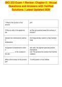 BIO 253 Exam 1 Review&colon; Chapter 6 &vert; Atcual&NewLine;Questions and Answers with Verified&NewLine;Solutions &vert; Latest Updated 2026