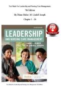 Test Bank For Leadership and Nursing Care Management&comma;   &NewLine;7th Edition &NewLine;By Diane Huber&comma; M&period; Lindell Joseph &NewLine;Chapter 1 - 26 