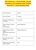 BIO 253 Exam 1 Study Guide &vert; Atcual&NewLine;Questions and Answers with Verified&NewLine;Solutions &vert; Latest Updated 2026&NewLine;