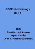 OCCC Microbiology Unit 1 Questions and Answers &vert; Study Guide & Practice Test PDF 2026