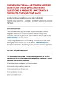 NURS240 MATERNAL-NEWBORN NURSING 2026 STUDY GUIDE &vert; PRACTICE EXAM QUESTIONS & ANSWERS &vert; MATERNITY & NEONATAL NURSING TEST BANK
