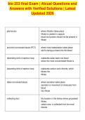 bio 253 final Exam &vert; Atcual Questions and&NewLine;Answers with Verified Solutions &vert; Latest&NewLine;Updated 2026&NewLine;
