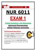 NUR 6011 Exam 1 &ndash; Advanced Pharmacology &vert; NGN Questions and Case Scenarios &lpar;Guarantee Pass&rpar;