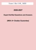 BIO 1108 Exam 1 Study Guide PDF &vert; General Biology Review&comma; Practice Questions & Midterm Prep &lpar;2026&ndash;2027&rpar;