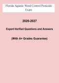 Florida Aquatic Weed Control Pesticide Exam Study Guide PDF &vert; Aquatic Plant Management Certification Review & Practice Questions &lpar;2026&ndash;2027&rpar;