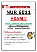 NUR 6011 Exam 2 Advanced Pharmacology &ndash; NGN Questions and Case Scenarios &lpar;Guarantee Pass&rpar;