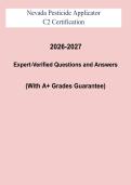 Nevada Pesticide Applicator C2 Certification Study Guide PDF &vert; Core Exam Review&comma; Practice Questions & Test Prep &lpar;2026&ndash;2027&rpar;