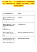A&P bio 253 L1 &lpar;T1&rpar; Exam &vert; Atcual Questions&NewLine;and Answers with Verified Solutions &vert; Latest&NewLine;Updated 2026&NewLine;