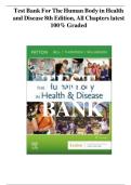 Test Bank For The Human Body in Health and Disease 8th Edition by Kevin T&period; Patton&comma; Frank B&period; Bell&comma; Terry Thompson&comma; and Peggie L&period; Williamson ISBN 9780323734165 Chapters &lpar;1 to 25&rpar;