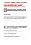 RASMUSSEN NUR2063 PATHOPHYSIOLOGY 2026 STUDY GUIDE &vert; PRACTICE EXAM QUESTIONS & ANSWERS &vert; DISEASE PROCESSES & PATHOPHYSIOLOGY TEST BANK