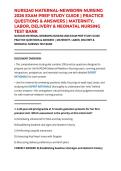 NURS240 MATERNAL-NEWBORN NURSING 2026 EXAM PREP STUDY GUIDE &vert; PRACTICE QUESTIONS & ANSWERS &vert; MATERNITY&comma; LABOR&comma; DELIVERY & NEONATAL NURSING TEST BANK
