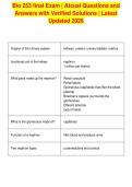 Bio 253 final Exam &vert; Atcual Questions and&NewLine;Answers with Verified Solutions &vert; Latest&NewLine;Updated 2026