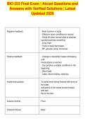 BIO 253 Final Exam &vert; Atcual Questions and&NewLine;Answers with Verified Solutions &vert; Latest&NewLine;Updated 2026