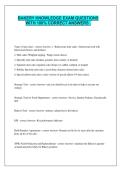 BAKERY KNOWLEDGE EXAM QUESTIONS WITH 100&percnt; CORRECT ANSWERS &period;