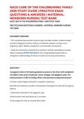 NACE CARE OF THE CHILDBEARING FAMILY 2026 STUDY GUIDE &vert; PRACTICE EXAM QUESTIONS & ANSWERS &vert; MATERNAL-NEWBORN NURSING TEST BANK