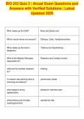 BIO 253 Quiz 3 &vert; Atcual Exam Questions and&NewLine;Answers with Verified Solutions &vert; Latest&NewLine;Updated 2026