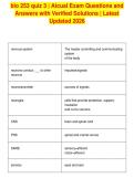 bio 253 quiz 3 &vert; Atcual Exam Questions and&NewLine;Answers with Verified Solutions &vert; Latest&NewLine;Updated 2026