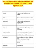 Bio 253 Joints Exam &vert; Atcual Questions and&NewLine;Answers with Verified Solutions &vert; Latest&NewLine;Updated 2026&NewLine;