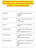 BIO 253 Muscular Tissue Physiology Exam &vert;&NewLine;Atcual Questions and Answers with Verified&NewLine;Solutions &vert; Latest Updated 2026