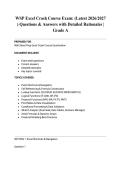 WSP Excel Crash Course Exam&colon; &lpar;Latest 2026&sol;2027 &rpar; Questions & Answers with Detailed Rationales &vert; Grade A