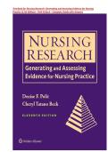Nursing Research&colon; Generating and Assessing Evidence for Nursing Practice &lpar;11th Edition&rpar; &ndash; Polit & Beck &ndash; ISBN-13&NewLine;978-1975110642  Complete Test Bank with Answers &vert; All Chapters 