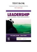 Test Bank for Leadership and Nursing Care Management&comma; 8th Edition &lpar;M&period; Lindell Joseph&comma; 2025&rpar;&comma; Chapter 1-26 &vert; All Chapters