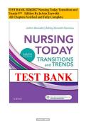 TEST BANK 2026&sol;2027 Nursing Today Transition and&NewLine;Trends 9TH Edition By JoAnn Zerwekh&NewLine;All Chapters Verified and Fully Complete