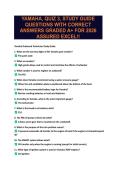 YAMAHA&comma; QUIZ 3&comma; STUDY GUIDE QUESTIONS WITH CORRECT ANSWERS GRADED A&plus; FOR 2026 ASSURED EXCEL&excl;&excl;