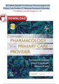 TEST BANK 2026&sol;027 For Edmunds' Pharmacology for the&NewLine;Primary Care Provider&comma; 5th Edition by Constance G Visovsky&comma;&NewLine;Completely covered Chapters 1 &ndash; 25