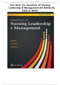 Test Bank Essentials of Nursing Leadership and Management 8th Edition Weiss Exam Questions Answers Study Resource