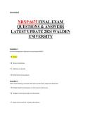 NRNP 6675 Final Exam Questions and Answers