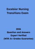 Excelsior Nursing Transitions Exam Questions and Answers &vert; Study Guide & Practice Test PDF 2026