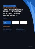Jersey College Medsurg 1 RN Final Exam Medical-Surgical Actual Exam 2026&sol;2027 &ndash; Complete Exam-Style Questions &vert; 100&percnt; Verified &ndash; Pass Guaranteed &ndash; A&plus; Graded
