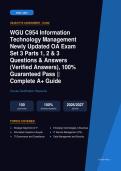 WGU C954 Information Technology Management OA Exam Set 3 Parts 1&comma; 2 & 3 Actual Exam 2026&sol;2027 &ndash; Complete Exam-Style Questions &vert; 100&percnt; Verified &ndash; Pass Guaranteed &ndash; A&plus; Graded