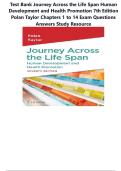 Test Bank Journey Across the Life Span Human Development and Health Promotion 7th Edition Polan Taylor Chapters 1 to 14 Exam Questions Answers Study Resource