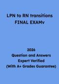 LPN to RN Transition Final Exam Questions and Answers &vert; Study Guide & Practice Test PDF 2026