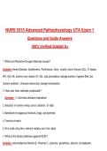 NURS 5315 Advanced Pathophysiology UTA Exam 1 &lpar;Latest 2026&sol;2027 Update&rpar; Complete Questions and Guide Answers&comma; 100&percnt; Verified Graded A&plus;
