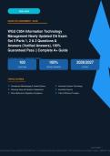 WGU C954 Information Technology Management OA Exam Set 5 Parts 1&comma; 2 & 3 Actual Exam 2026&sol;2027 &ndash; Complete Exam-Style Questions &vert; 100&percnt; Verified &ndash; Pass Guaranteed &ndash; A&plus; Graded